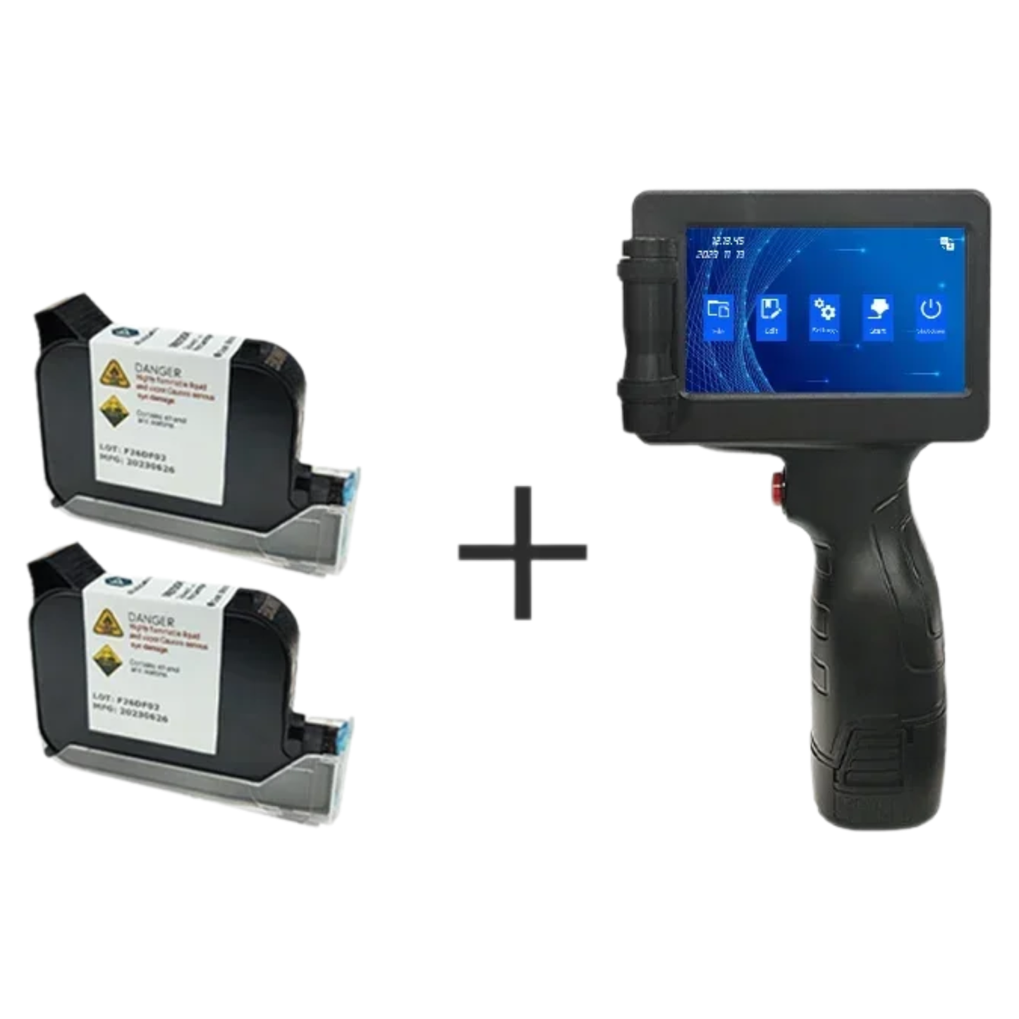 Handheld Inkjet Printer 12.7mm with 2 Ink Cartridges
