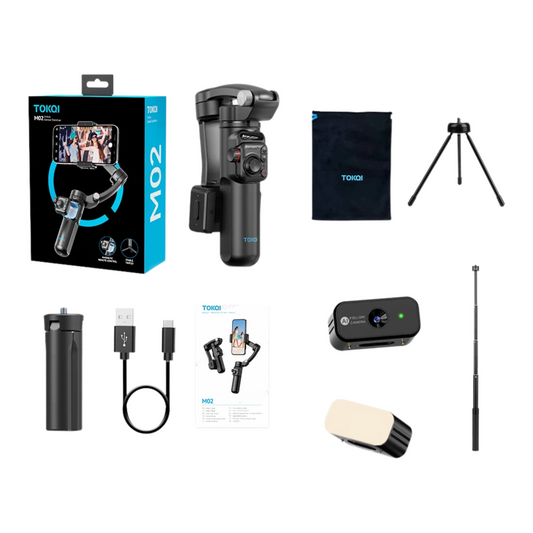3-Axis Smartphone Gimbal Kit with Tripod and LED Light