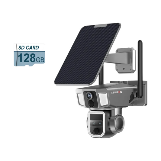 6K 4G WiFi Solar Security Camera 128GB Storage