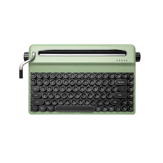 Green Wireless Typewriter Keyboard with RGB Backlight Tactile Switches