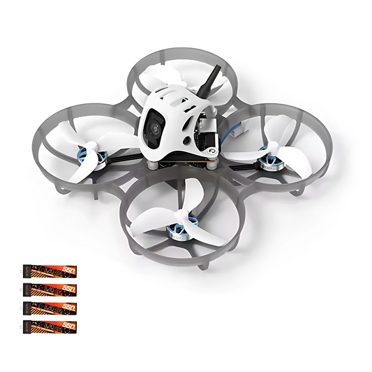 Brushless FPV Quadcopter with O4 Receiver and Four Batteries