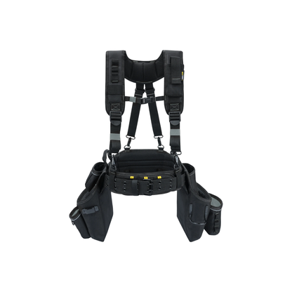 Heavy Duty Tool Belt and Suspenders Set with Tool Pouch