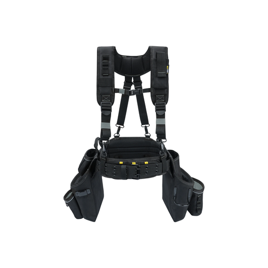 Heavy Duty Tool Belt and Suspenders Set with Tool Pouch