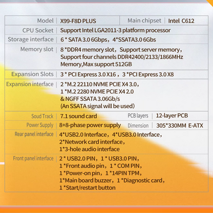 Dual CPU X99 Motherboard LGA 2011-3 DDR4 NVMe