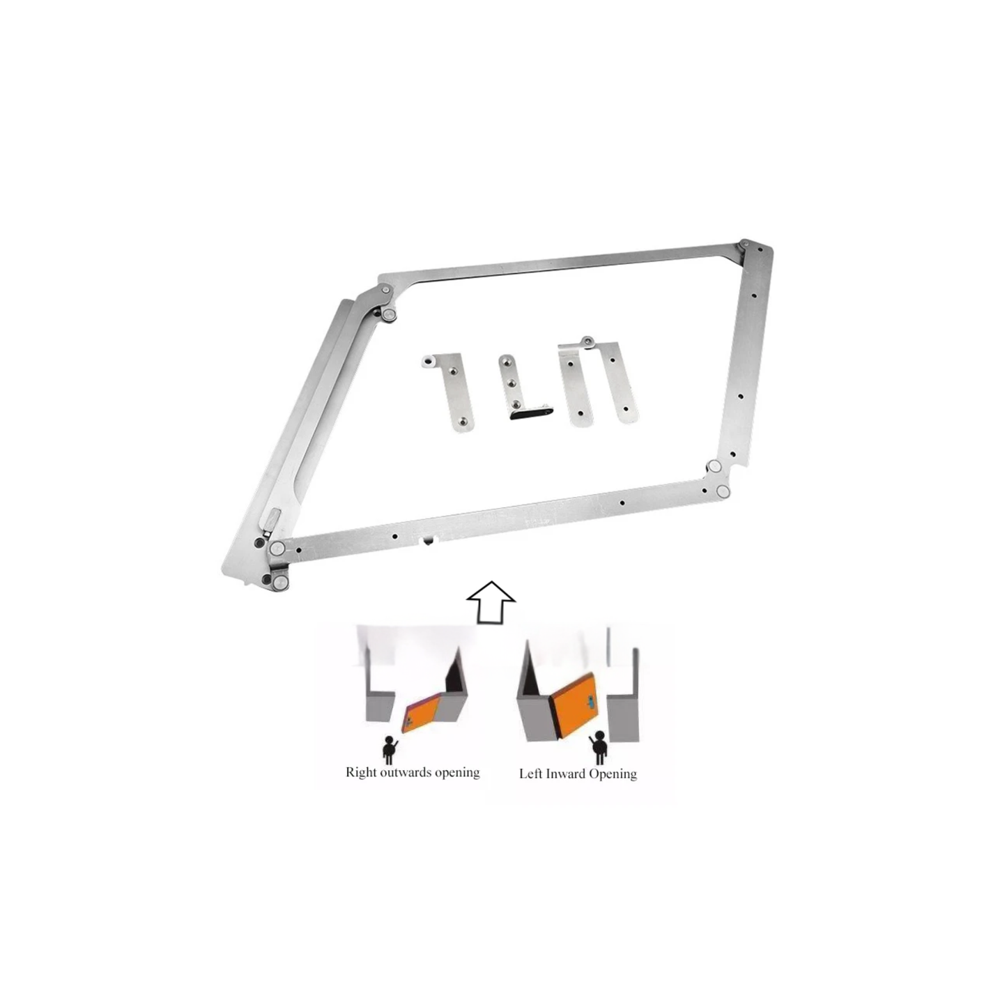 180° Stainless Steel Folding Door Hinge Left Inner