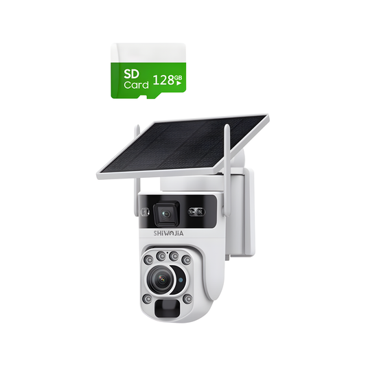 6K Solar WiFi Security Camera with Dual Screen with 128GB