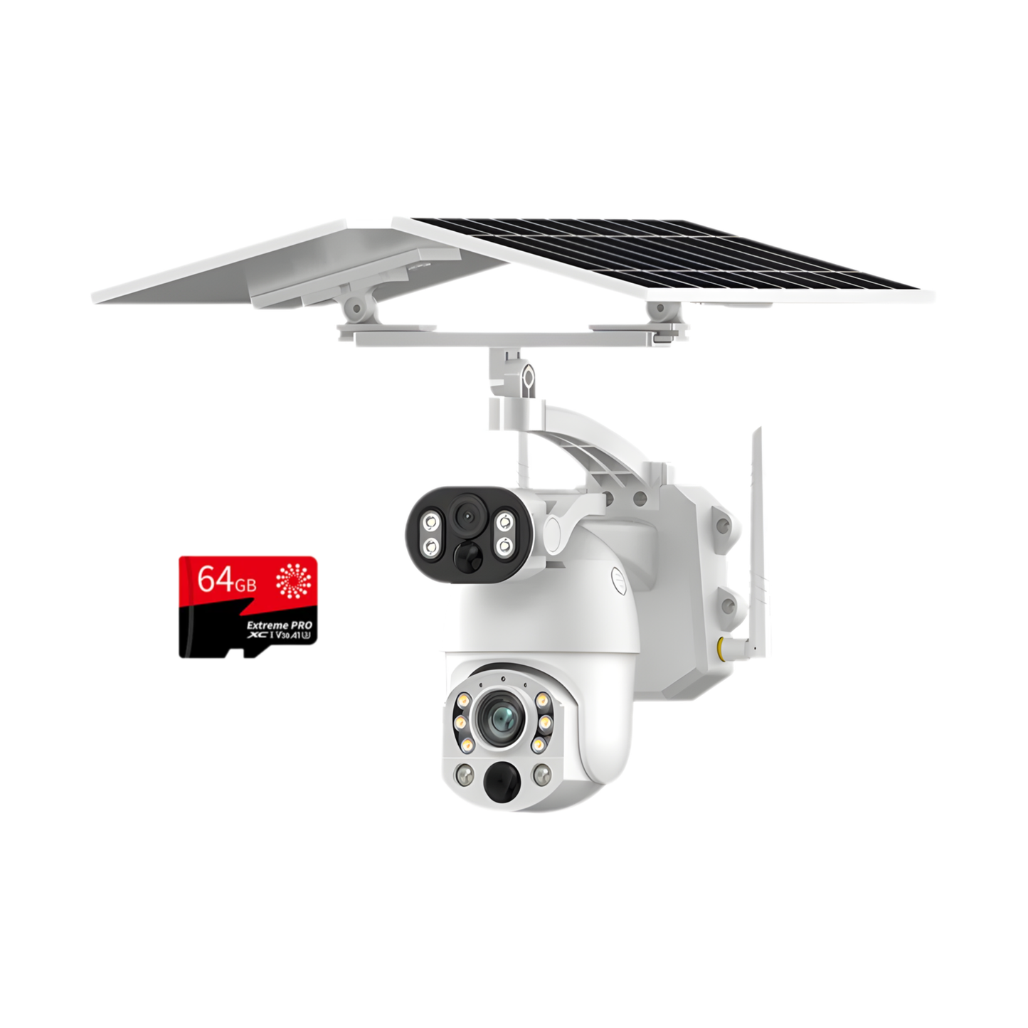 4K Dual-Lens Solar Security Camera 10MP Plus 64GB