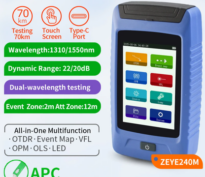 Mini Fiber Optic OTDR Tester with VFL and OPM