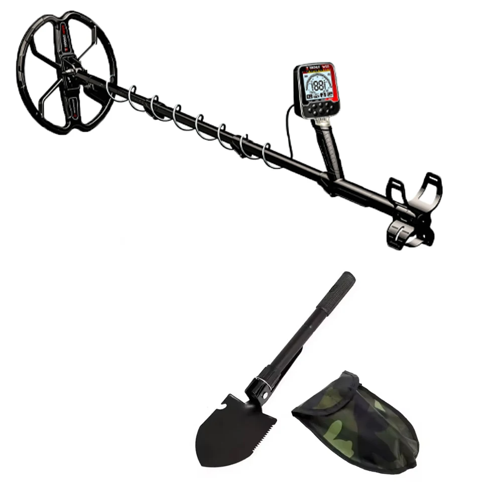 Metal Detector Kit with Shovel Waterproof IP68 25h Battery