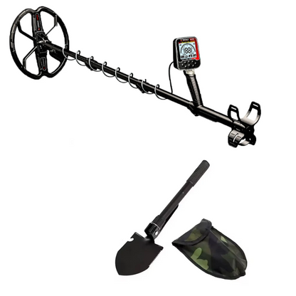 Metal Detector Kit with Shovel Waterproof IP68 25h Battery