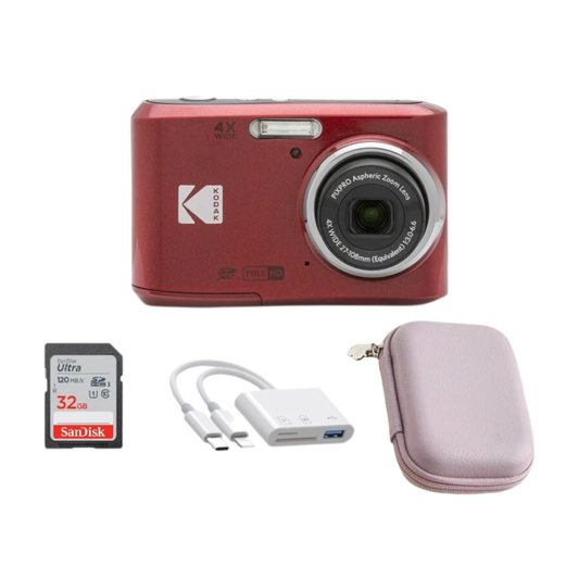 Kodak Pixpro FZ45 Red Portable 4x Zoom Digital Camera with SD Card