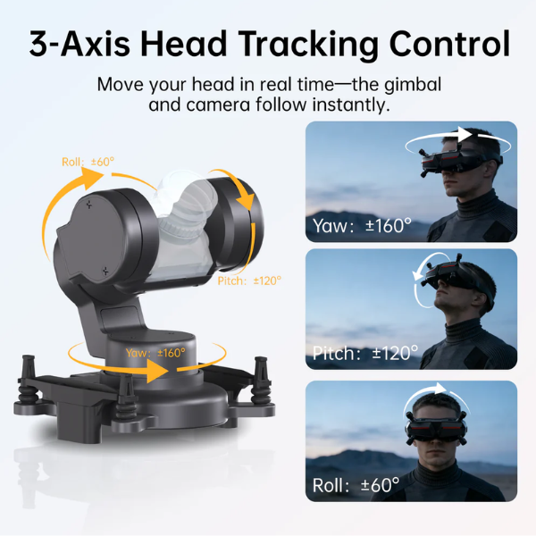 Lightweight FPV Gimbal Head Tracker 19mm Camera Mount
