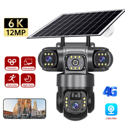4G Solar Outdoor CCTV Camera 6K 12MP with Night Vision