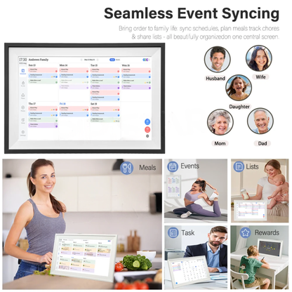 Smart WiFi Touchscreen Digital Calendar 10.1 Inch White