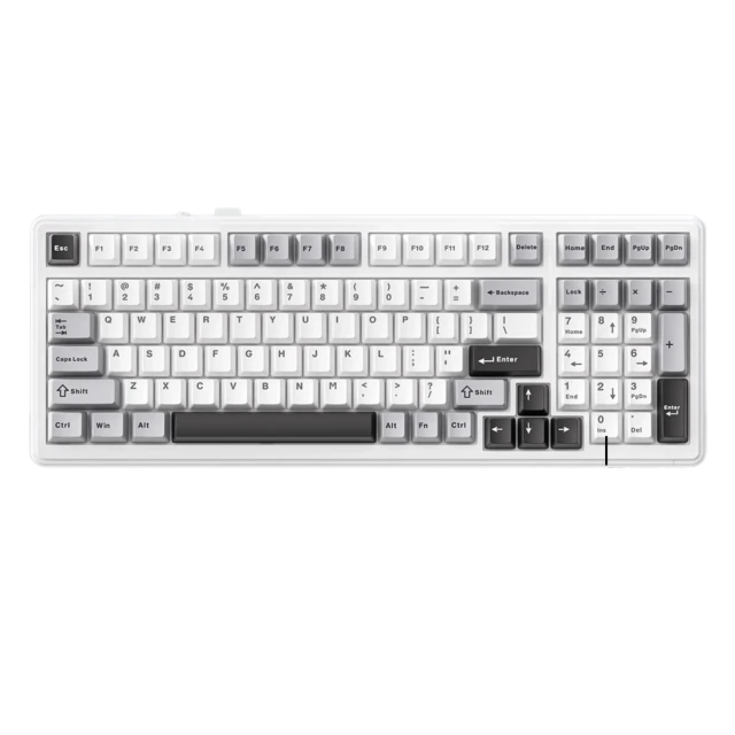 Grey Wireless RGB Mechanical Keyboard 99 Keys Hot Swappable