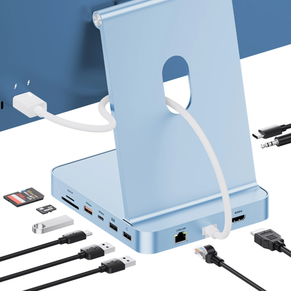 Smart iMac Hub with M.2 SSD Slot Blue