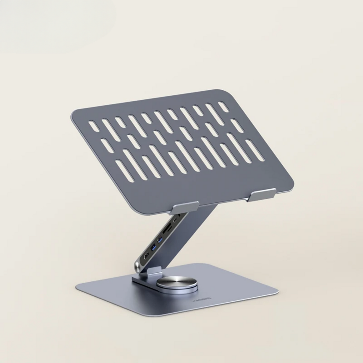 Adjustable Aluminium Laptop Stand with USB C Dock Hub