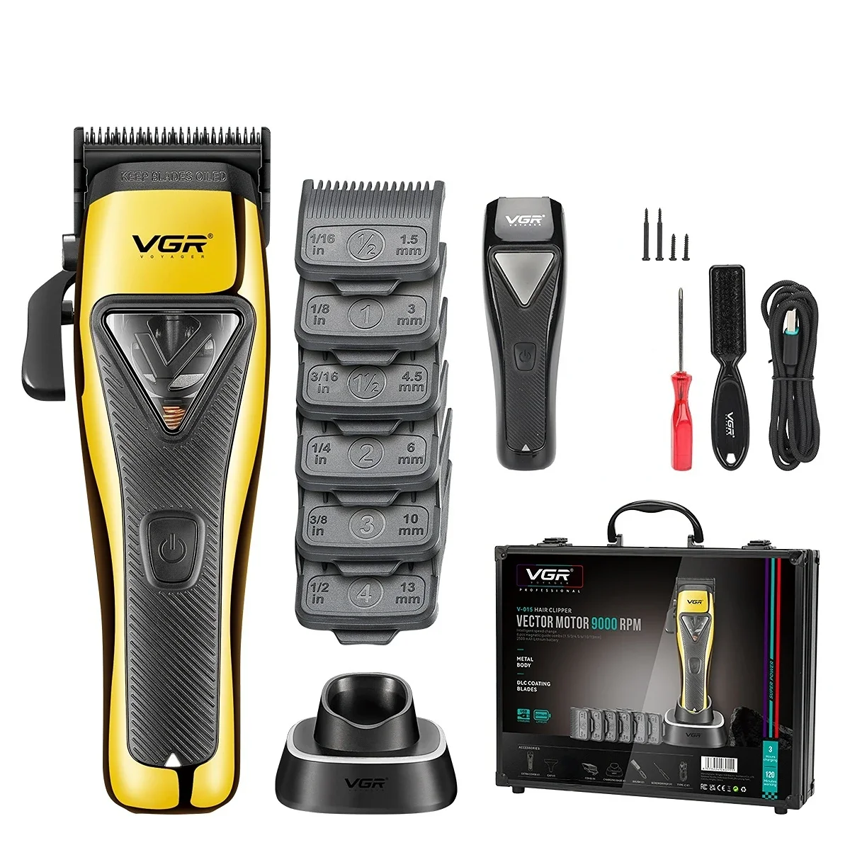 9000RPM Cordless Hair Trimmer Adjustable Barber Clippers