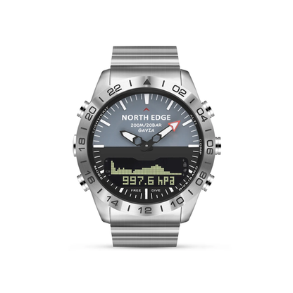 Rugged Steel Dive Smartwatch 200m Waterproof with Altimeter and Compass