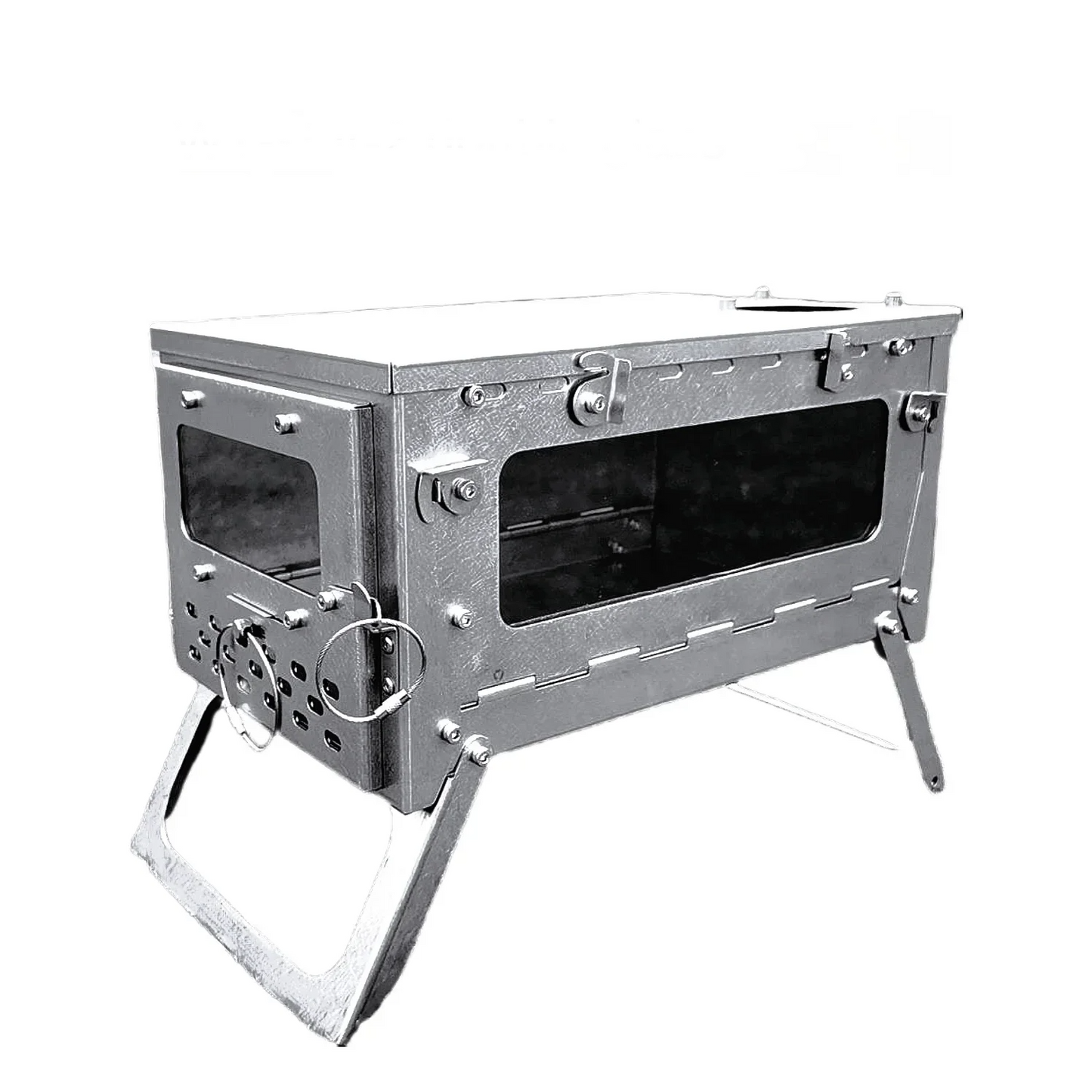 Titanium Alloy Folding Firewood Stove Double Glass 2.5m