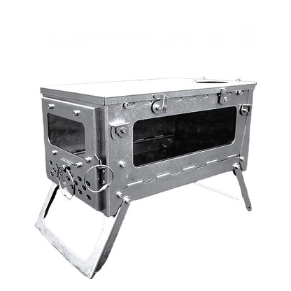 Titanium Alloy Folding Firewood Stove Double Glass 2.5m