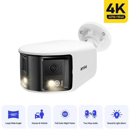 POE 8MP Dual Lens Outdoor CCTV Camera