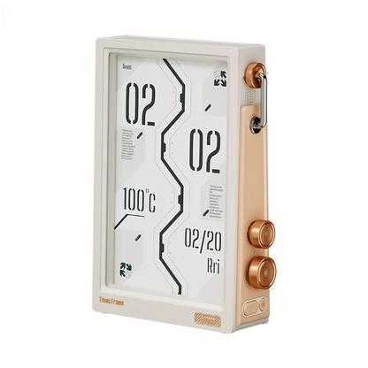 White Gaming Screen with DIY Clock and Ticker