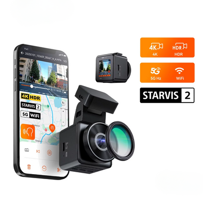 Smart 4K Dash Camera with WiFi GPS Night Vision 256GB