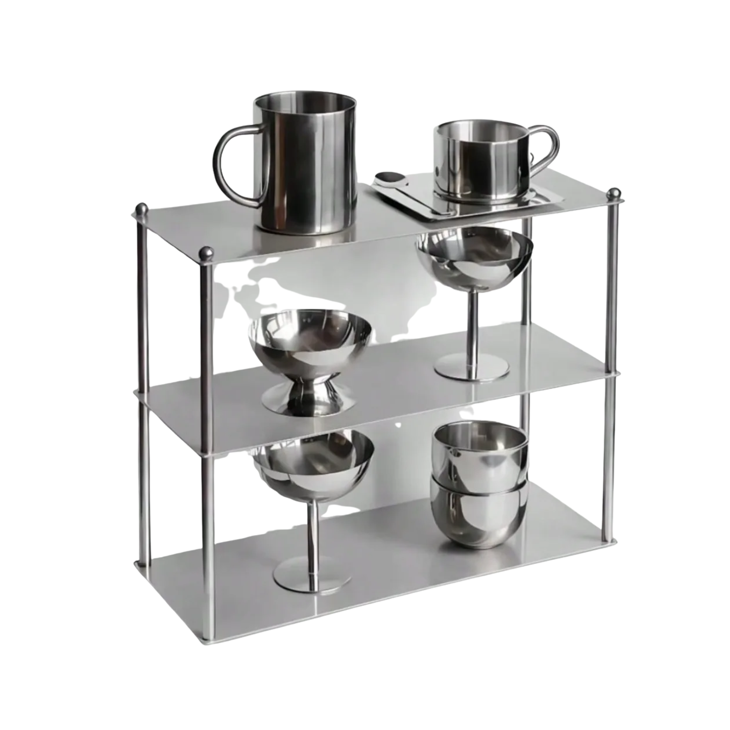 3 Tier Stainless Steel Storage Rack Minimalist Kitchen Organizer