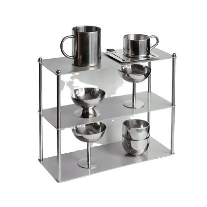 3 Tier Stainless Steel Storage Rack Minimalist Kitchen Organizer