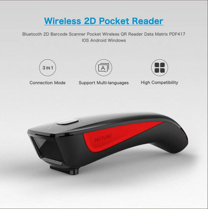 Portable Bluetooth 2D Barcode Scanner for iOS Android