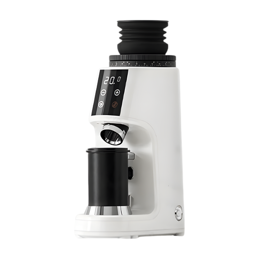 High-Precision 64mm Flat Burr Coffee Grinder White 4.0