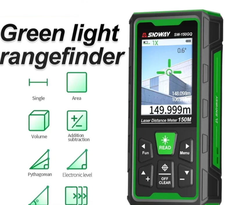 80m Green Laser Rangefinder with LCD Measuring Display