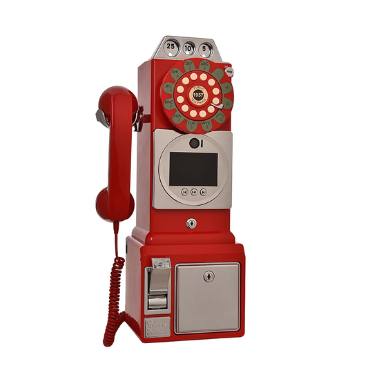 Red Retro Video Guestbook Phone with Audio Recording