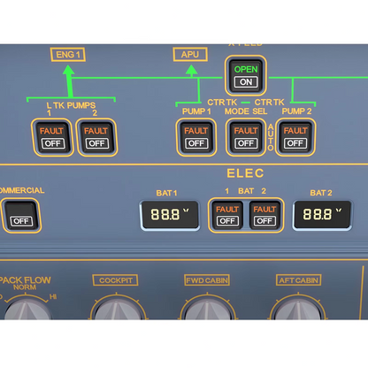 A320 Flight Simulator Overhead Panel with IRS and Lighting Controls