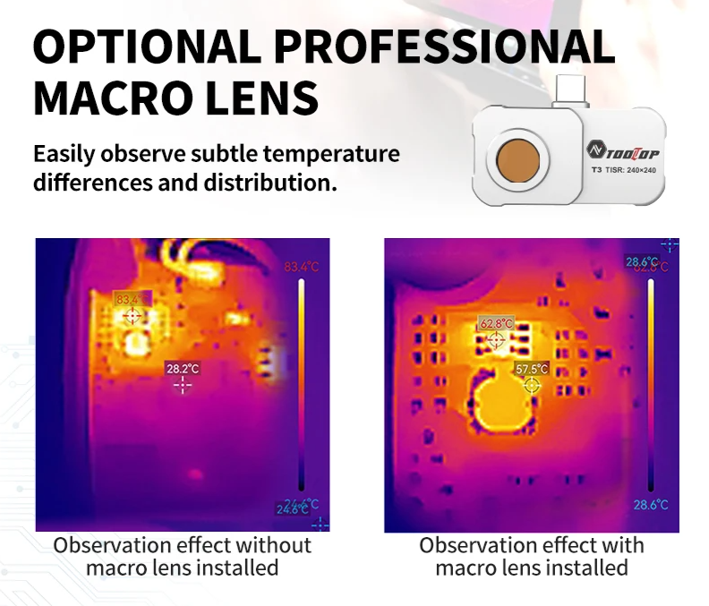 Portable T3 Thermal Camera with Macro Lens 240x240