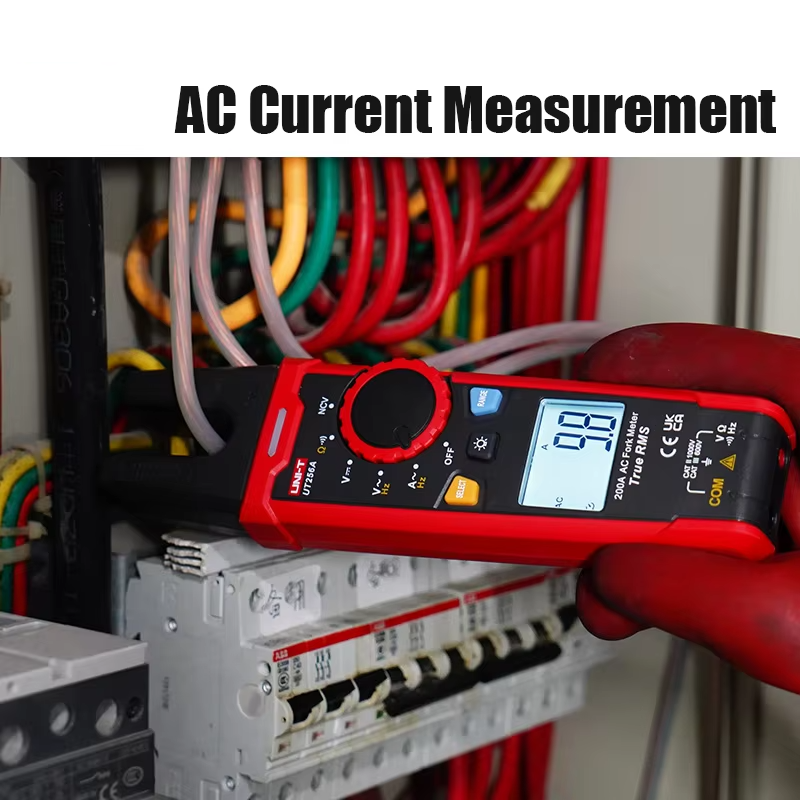 Fork Clamp Meter True RMS AC Ammeter Frequency Tester
