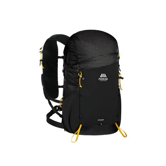Black 30L Waterproof Hiking Backpack with Breathable Design