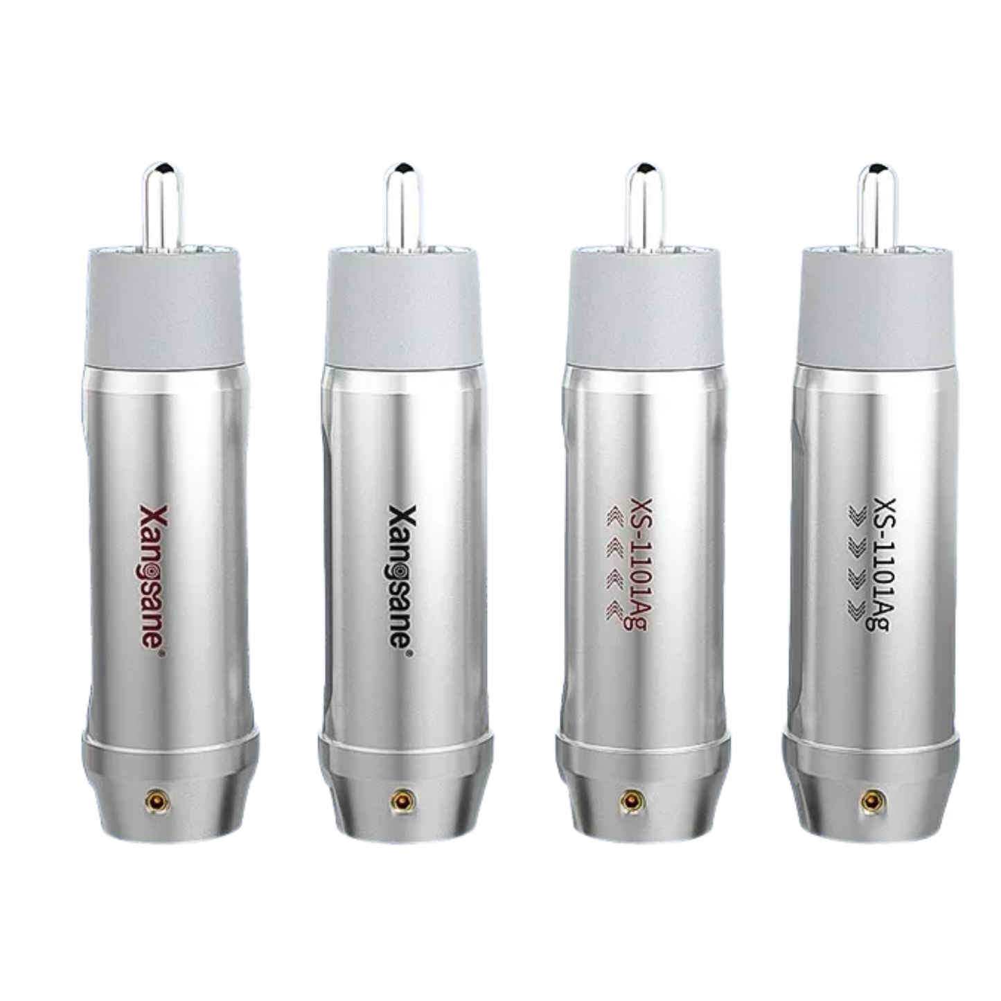 Silver RCA Plug Connectors DIY Cable 4pcs 7.5mm