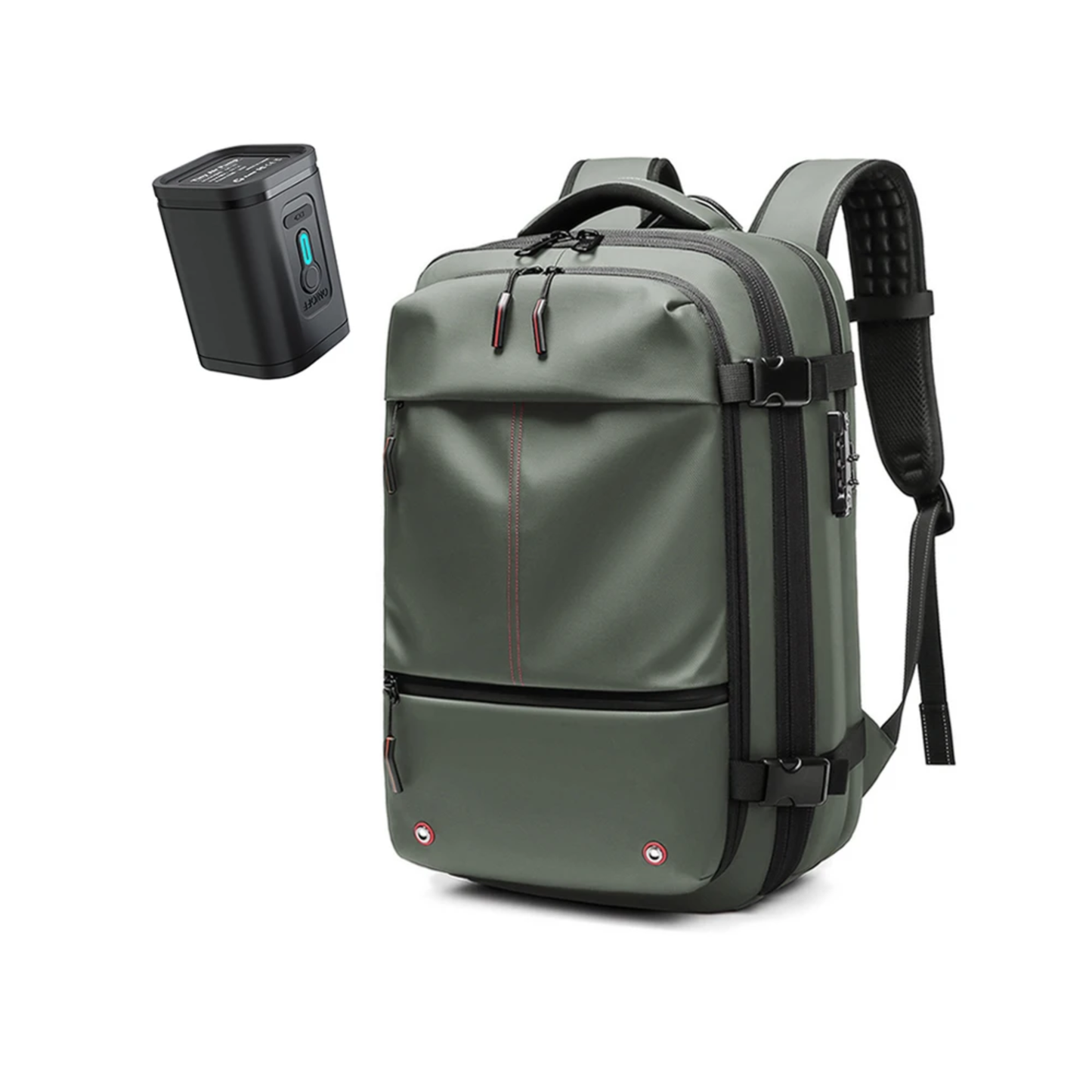 Water Resistant 17" Laptop Backpack with Built In Vacuum Pump