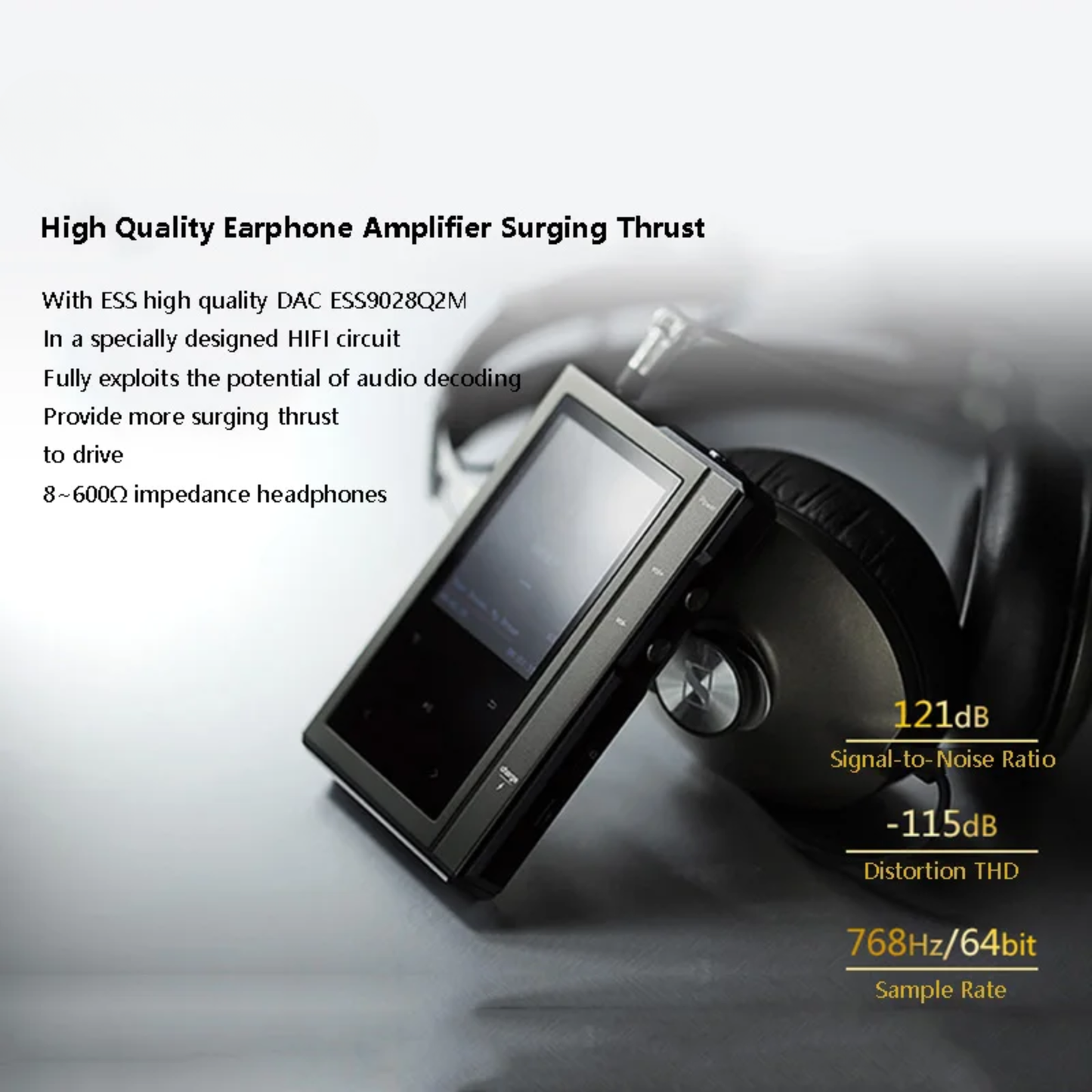 Wireless High Resolution Audio Player 128GB DAC DSD512 Portable MP3