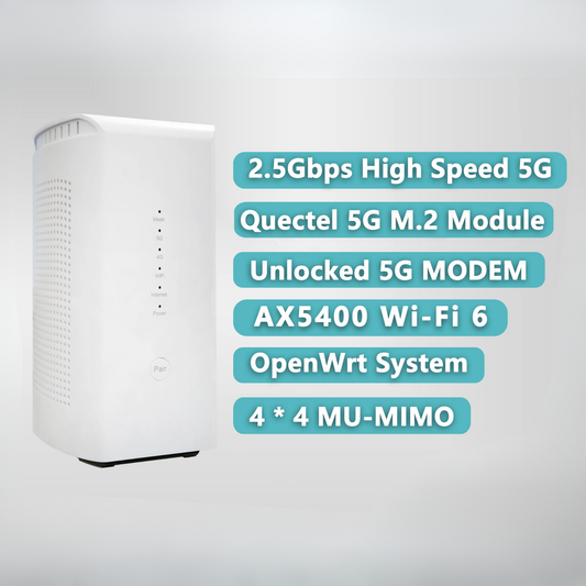 Unlocked 5G WiFi 6 AX5400 Modem Router with LTE Support