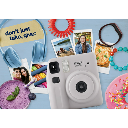 Portable Instant Camera White Mini Print Auto Exposure