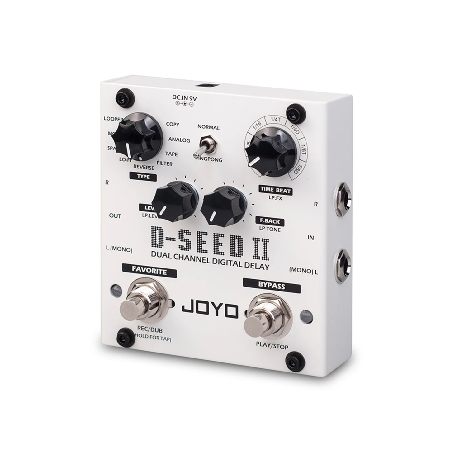 Dual Channel Digital Delay Pedal with Looper and 8 Modes