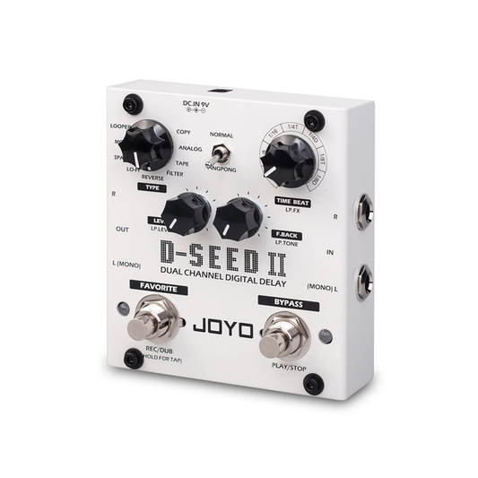 Dual Channel Digital Delay Pedal with Looper and 8 Modes