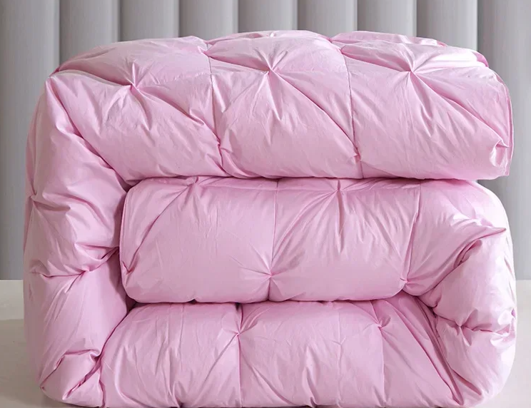 Pink Cotton Goose Down Winter Quilt Soft Warm Duvet