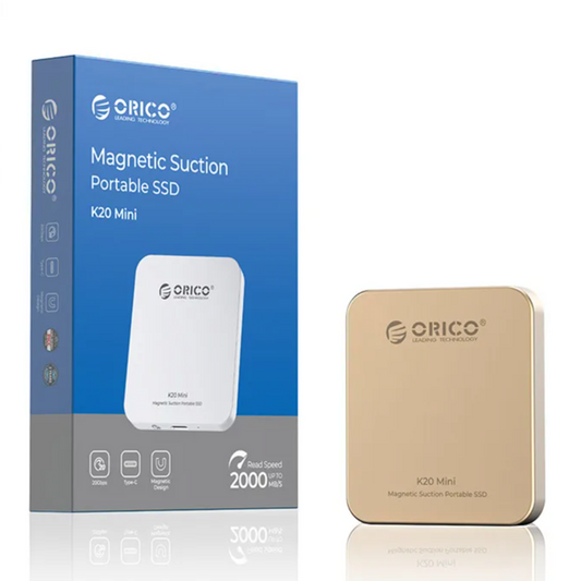Orico Ultra Thin Gold 2TB Portable SSD Magnetic External Storage Drive