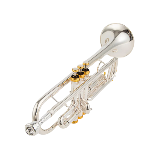 Silver Bb Brass Trumpet 8335 with Protective Leather Case