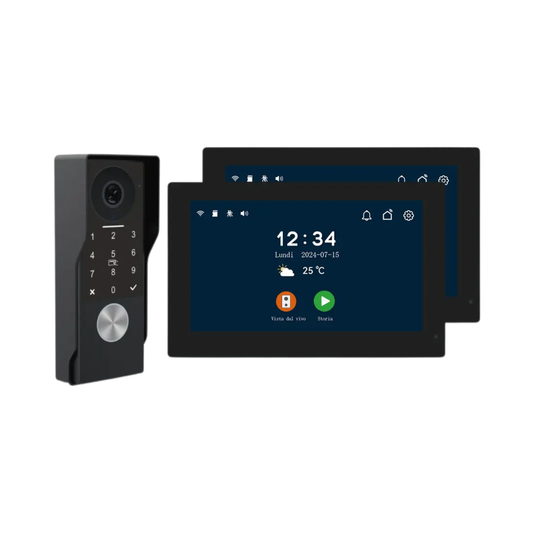 Black Smart 7" Dual Door Video Intercom with Touch Screen
