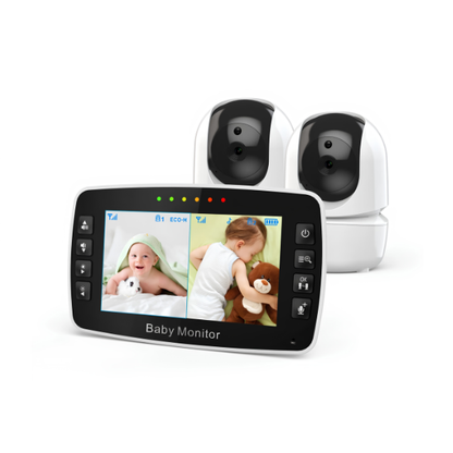 Wireless Baby Monitor Dual Cameras 4.3 Inch Night Vision